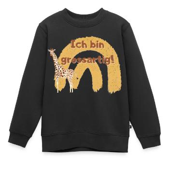 Affirmation für Kinder Giraffe Selbstvertrauen - Kinder Premium Organic Sweatshirt - Schwarz - Vorne - AI Model Kid Female (0cm)