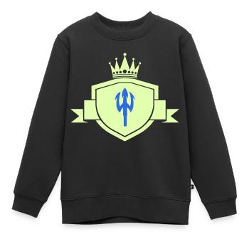 Armoiries du Trident - Sweat Premium enfant bio - noir - Devant - AI Model Kid Female (0cm)