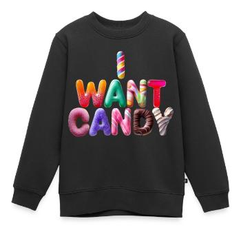 Je veux des bonbons - Sweat Premium enfant bio - noir - Devant - AI Model Kid Female (0cm)