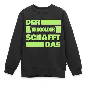 Travaux des doreurs - Sweat Premium enfant bio - noir - Devant - AI Model Kid Female (0cm)