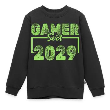 Joueur 2029 - Sweat Premium enfant bio - noir - Devant - AI Model Kid Female (0cm)