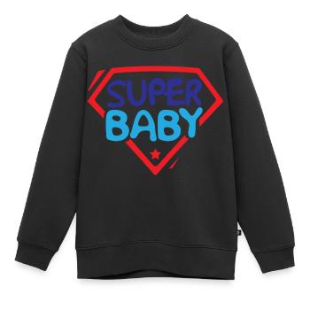 Super bébé - Sweat Premium enfant bio - noir - Devant - AI Model Kid Female (0cm)