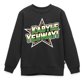 Kabyle Yehwayi (Kabyle Bien Fait, Je Le Veux) - Sweat Premium enfant bio - noir - Devant - AI Model Kid Female (0cm)