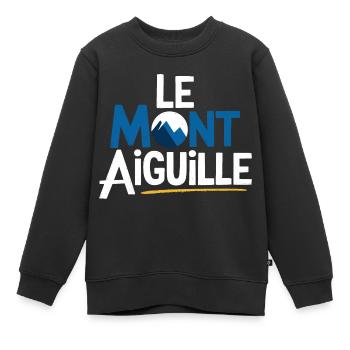 Le Mont Aiguille - Sweat Premium enfant bio - noir - Devant - AI Model Kid Female (0cm)