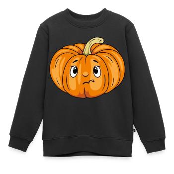 Émotion de citrouille douteuse - Sweat Premium enfant bio - noir - Devant - AI Model Kid Female (0cm)