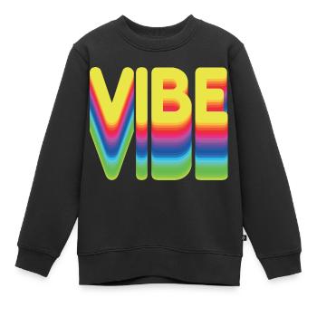 Nur gute Vibes - retro style - Kinder Premium Organic Sweatshirt - Schwarz - Vorne - AI Model Kid Female (0cm)