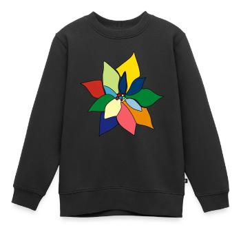 Bouquet coloré - Sweat Premium enfant bio - noir - Devant - AI Model Kid Female (0cm)