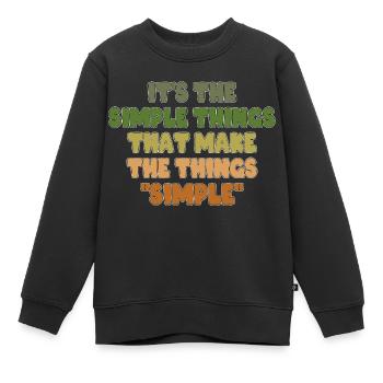 ES SIND DIE EINFACHEN DINGE, DIE DIE DINGE EINFACH MACHEN - Kinder Premium Organic Sweatshirt - Schwarz - Vorne - AI Model Kid Female (0cm)
