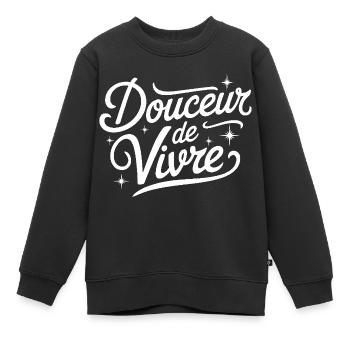 Douceur de vivre - Sweat Premium enfant bio - noir - Devant - AI Model Kid Female (0cm)