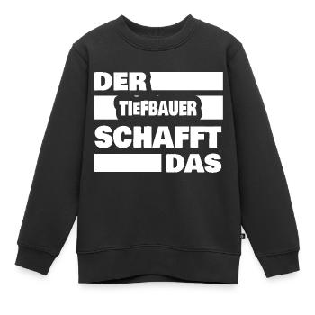 Génie civil - Sweat Premium enfant bio - noir - Devant - AI Model Kid Female (0cm)