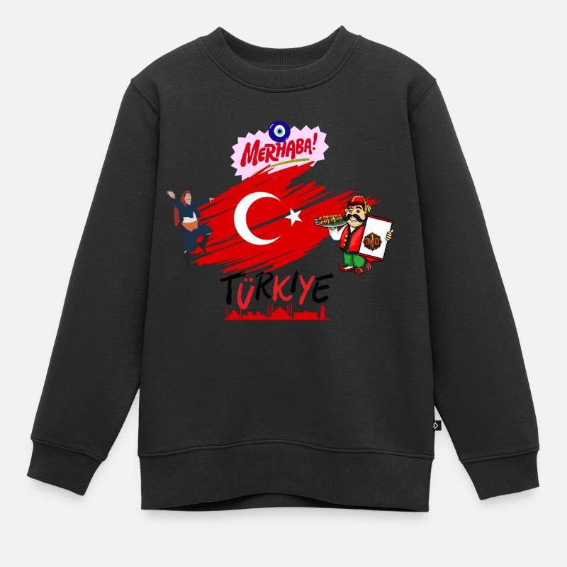 Les frères de Türkiye en feu - Sweat Premium enfant bio - noir