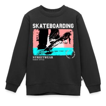 Skateboarding Skate Skater Skateboard Sk8 Vintage - Sweat Premium enfant bio - noir - Devant - AI Model Kid Female (0cm)