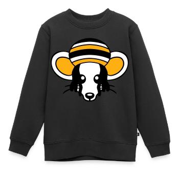 Maus Raggae Jamaika Hut Rasta Locken Chill Mütze - Kinder Premium Organic Sweatshirt - Schwarz - Vorne - AI Model Kid Female (0cm)