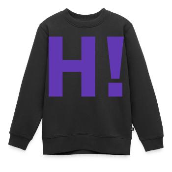 H point d'exclamation - Sweat Premium enfant bio - noir - Devant - AI Model Kid Female (0cm)