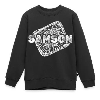 Samson als Geburt - Kinder Premium Organic Sweatshirt - Schwarz - Vorne - AI Model Kid Female (0cm)