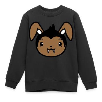 Lapin Vampire Sharp Longues Dents Halloween Costume - Sweat Premium enfant bio - noir - Devant - AI Model Kid Female (0cm)