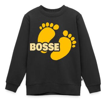 Patrons de naissance - Sweat Premium enfant bio - noir - Devant - AI Model Kid Female (0cm)