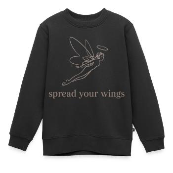 Spread Your Wings Angelic Design - Kinder Premium Organic Sweatshirt - Schwarz - Vorne - AI Model Kid Female (0cm)