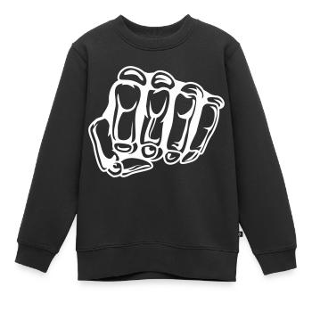 skull faust - Kinder Premium Organic Sweatshirt - Schwarz - Vorne - AI Model Kid Female (0cm)
