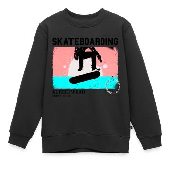 Skateboarding Skate Skater Skateboard Sk8 Vintage - Kinder Premium Organic Sweatshirt - Schwarz - Vorne - AI Model Kid Female (0cm)