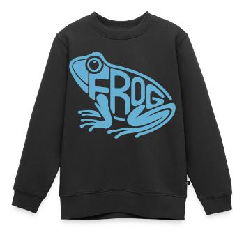 Playful Frog Typography - Kids Premium Organic Sweatshirt - black - Front - AI Model Kid Female (0cm)
