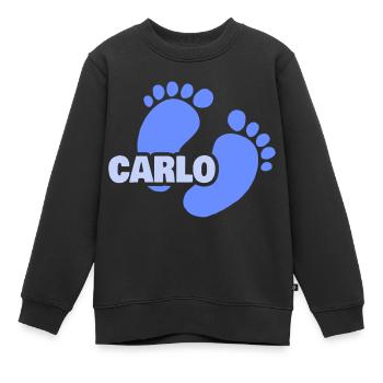 Geburt Carlo - Kinder Premium Organic Sweatshirt - Schwarz - Vorne - AI Model Kid Female (0cm)
