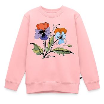 Fleur - Sweat Premium enfant bio - rose - Devant - AI Model Kid Female (0cm)