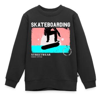 Skateboarding Skate Skater Skateboard Sk8 Vintage - Kinder Premium Organic Sweatshirt - Schwarz - Vorne - AI Model Kid Female (0cm)