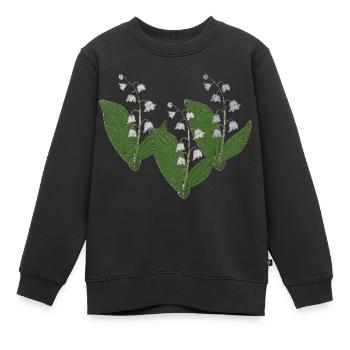 Muguet Paquet de trois - Sweat Premium enfant bio - noir - Devant - AI Model Kid Female (0cm)