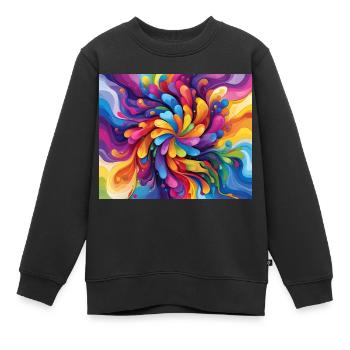 Couleur - Sweat Premium enfant bio - noir - Devant - AI Model Kid Female (0cm)