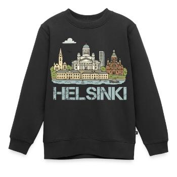 helsinki stadt - Kinder Premium Organic Sweatshirt - Schwarz - Vorne - AI Model Kid Female (0cm)