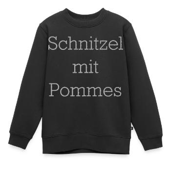 Schnitzel Mit Pommes - Kinder Premium Organic Sweatshirt - Schwarz - Vorne - AI Model Kid Female (0cm)