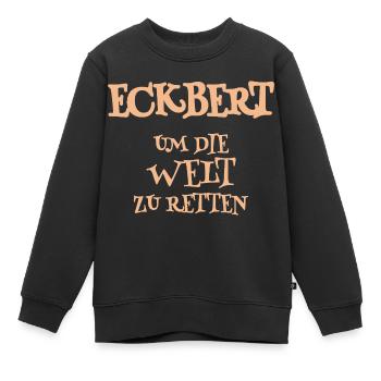 Eckbert als Helfer - Kinder Premium Organic Sweatshirt - Schwarz - Vorne - AI Model Kid Female (0cm)