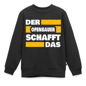 Constructeur de poêles - Sweat Premium enfant bio - noir - Devant - AI Model Kid Female (0cm)
