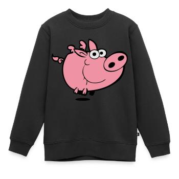 flying pig - Kinder Premium Organic Sweatshirt - Schwarz - Vorne - AI Model Kid Female (0cm)