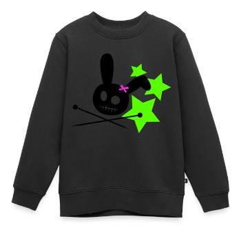 Voodoo Bunny Stars - Kinder Premium Organic Sweatshirt - Schwarz - Vorne - AI Model Kid Female (0cm)