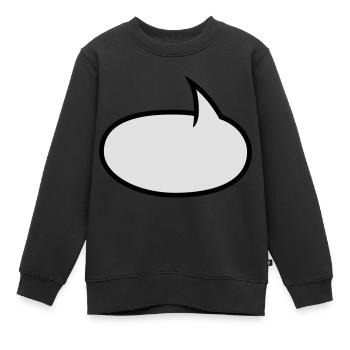 Bulle BD bicolore - Sweat Premium enfant bio - noir - Devant - AI Model Kid Female (0cm)