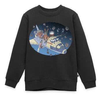 Space Adventure - Sweat Premium enfant bio - noir - Devant - AI Model Kid Female (0cm)
