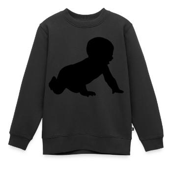 Silhouette de bébé - Sweat Premium enfant bio - noir - Devant - AI Model Kid Female (0cm)