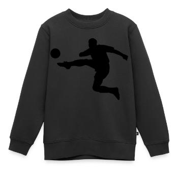 Fussballer beim Schuss - Kinder Premium Organic Sweatshirt - Schwarz - Vorne - AI Model Kid Female (0cm)