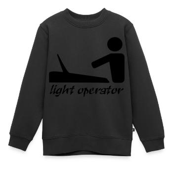 lightoperator_text - Kinder Premium Organic Sweatshirt - Schwarz - Vorne - AI Model Kid Female (0cm)