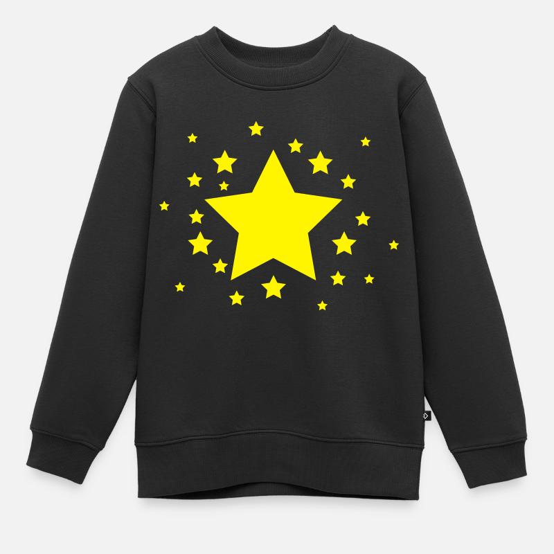 Etoiles - Sweat Premium enfant bio - noir
