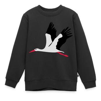 Cigogne - Sweat Premium enfant bio - noir - Devant - AI Model Kid Female (0cm)
