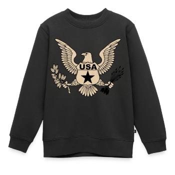 usa Armee 2 - Kinder Premium Organic Sweatshirt - Schwarz - Vorne - AI Model Kid Female (0cm)