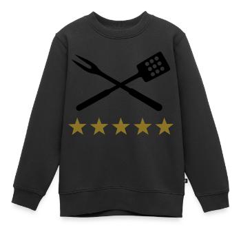 BBQ barbecue - Kids Premium Organic Sweatshirt - black - Front - AI Model Kid Female (0cm)