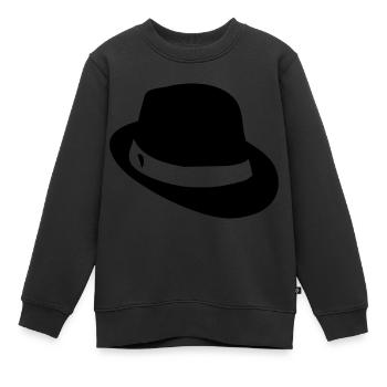 Gentleman - chapeau / a - Sweat Premium enfant bio - noir - Devant - AI Model Kid Female (0cm)