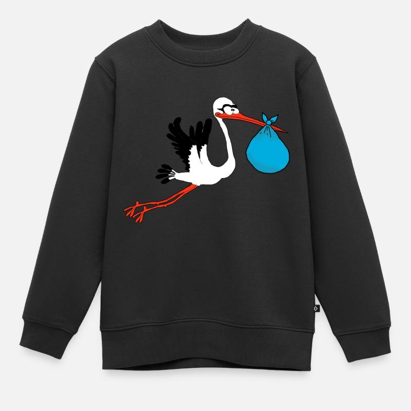 cigogne - Sweat Premium enfant bio - noir