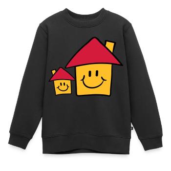 Süße Papa Mama Kind Haus Familie - Kinder Premium Organic Sweatshirt - Schwarz - Vorne - AI Model Kid Female (0cm)
