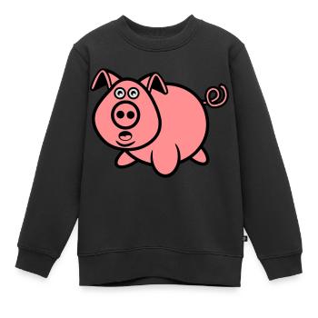 Porc sucré - Sweat Premium enfant bio - noir - Devant - AI Model Kid Female (0cm)