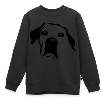 tete chien - Sweat Premium enfant bio - noir - Devant - AI Model Kid Female (0cm)